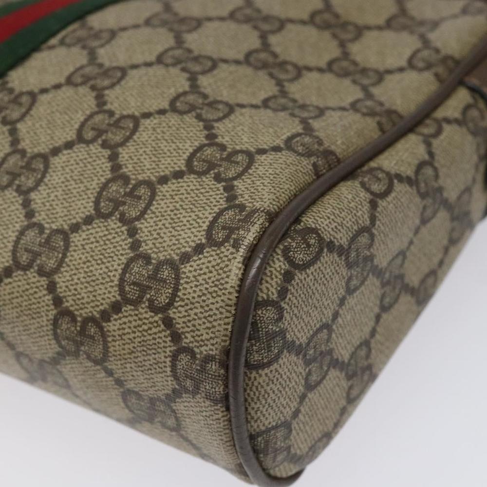 GUCCI GG Supreme Web Sherry Line Clutch Bag PVC Beige Red 89 01 012 Auth th5649 - Picture 7 of 16